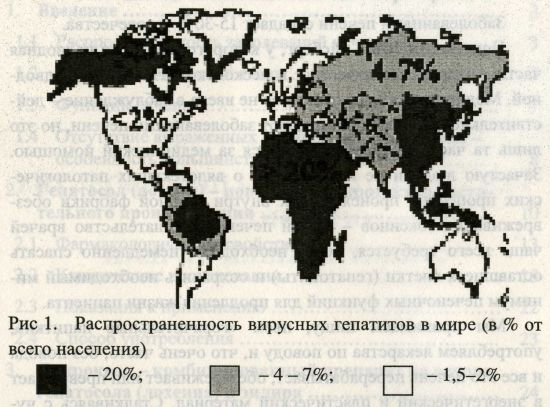 Распространенность вирусных гепатитов в мире