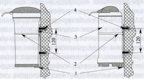 Рис.17. Схема крепления фильтров к стене с помощью кронштейна